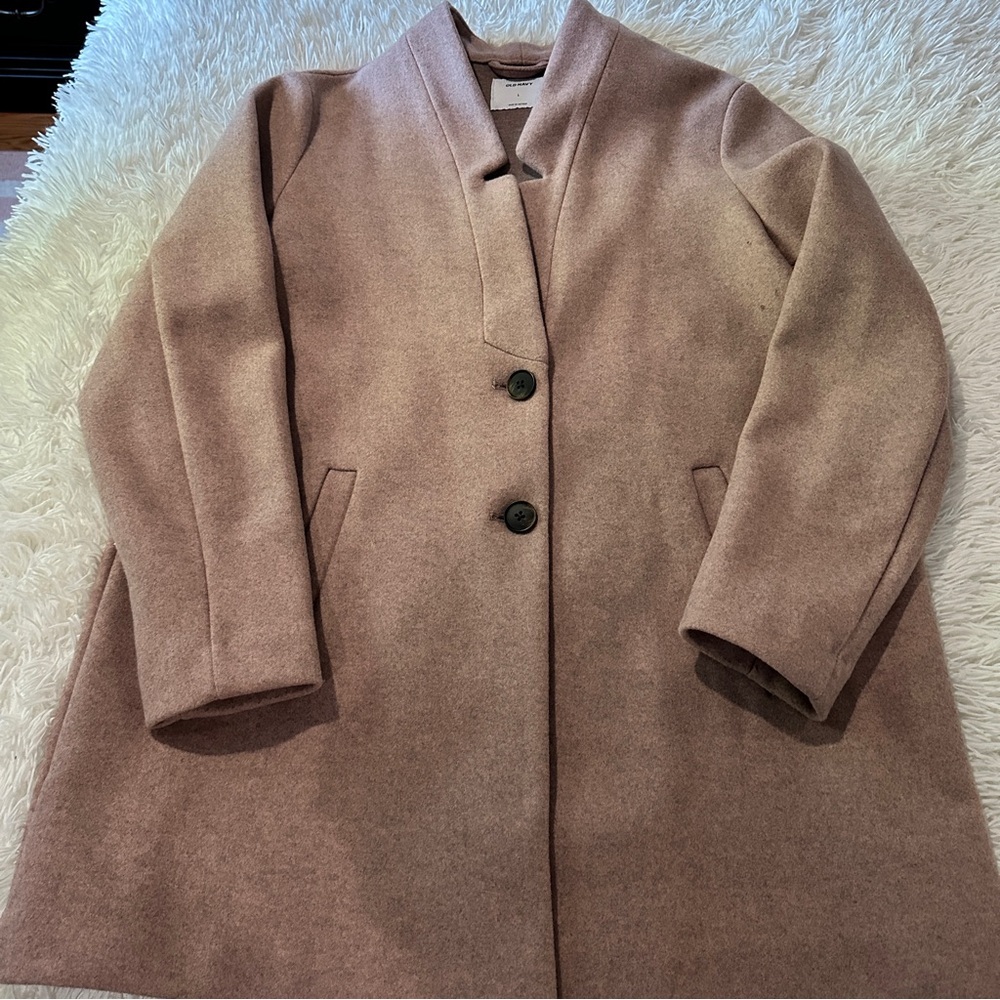 Old Navy Women's Wool Blend Pea Coat in Light Pale Pink Size L (EUC) - Picture 12 of 14